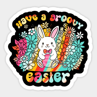 Have a groovy easter a cute and fun easter bunny Sticker